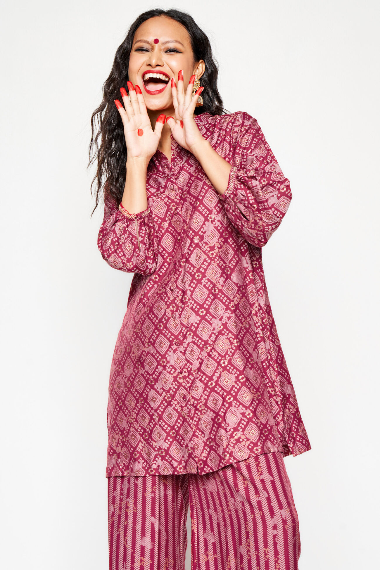 Anokhi Kurta Set, Red, image 4